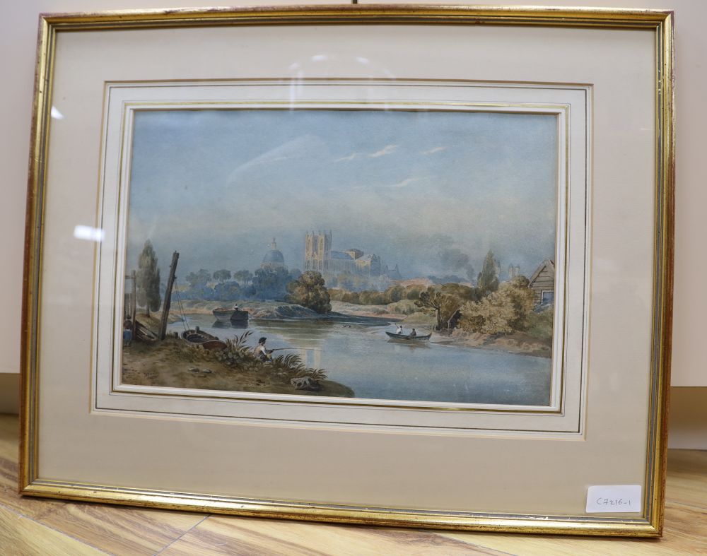 John Varley (1778-1842), watercolour, View of Beverley Minster, signed and dated 1830, 27 x 41cm